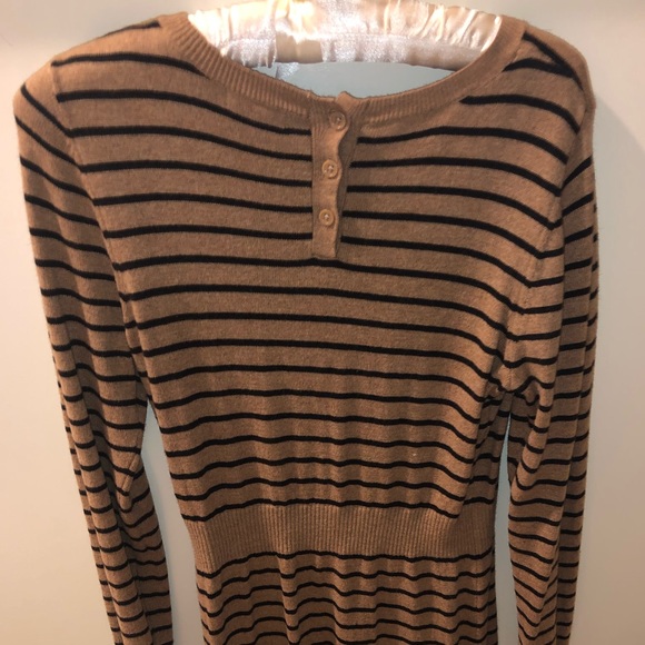 Tan & black striped sweater dress - Picture 3 of 3